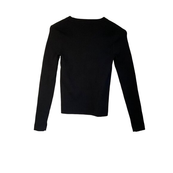 525 Frankie Rib Crew Neck Pullover Sweater in Black XSmall New Womens Knit Top - Picture 5 of 8